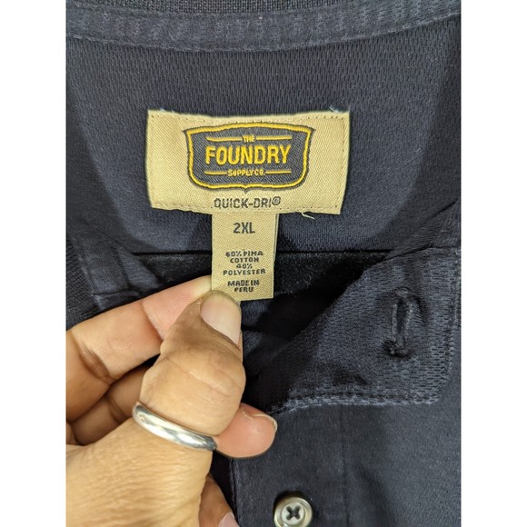 Foundry Black Polo Short Sleeve Shirt Men's Size 2XL - Picture 3 of 5